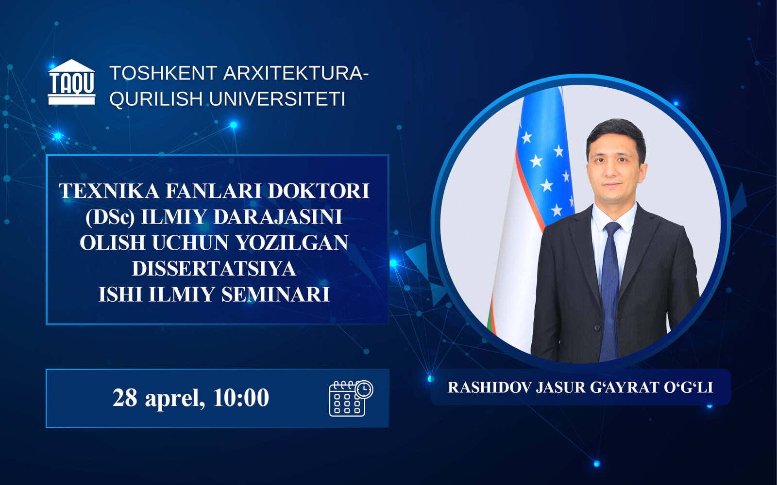 Rashidov Jasur G‘ayrat o‘g‘lining texnika fanlari doktori (DSc ...