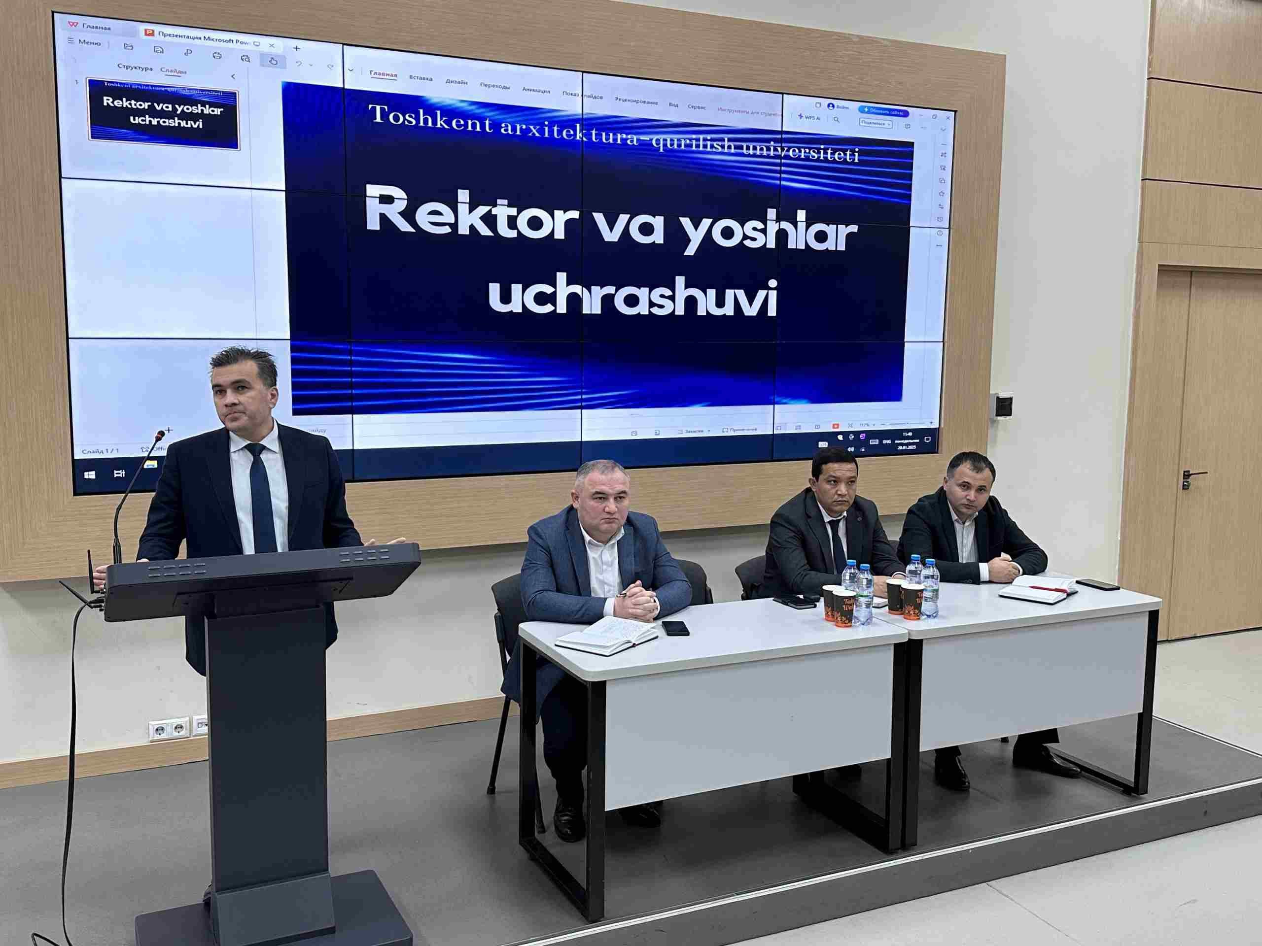 Rektor va yoshlar uchrashuvi