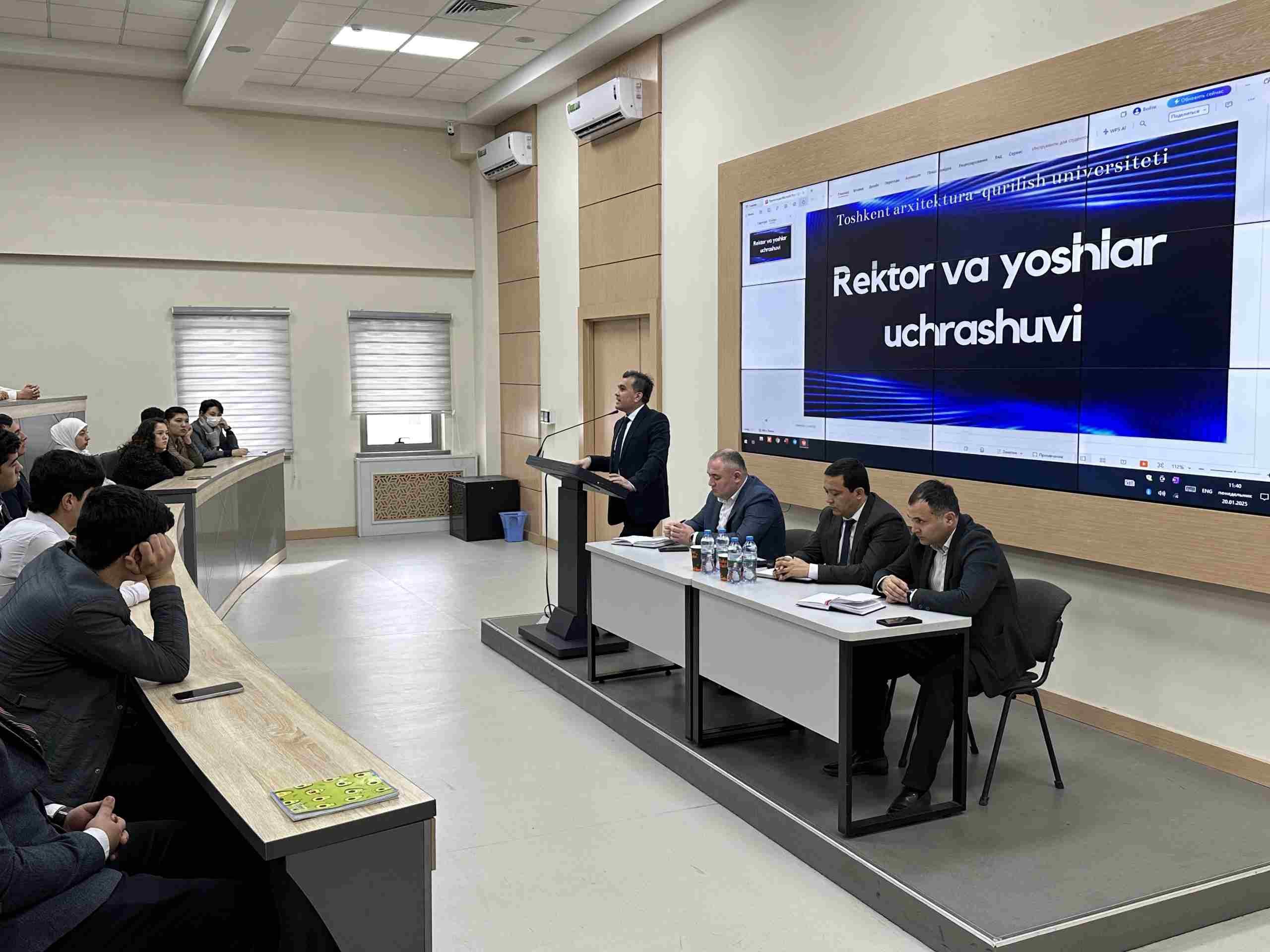 Rektor va yoshlar uchrashuvi