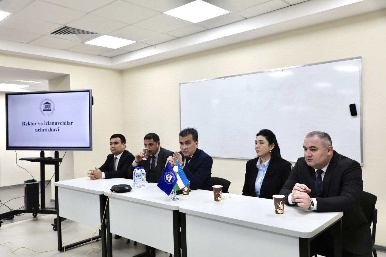 Toshkent arxitektura-qurilish universitetida rektor v.v.b. B.Tulaganovning tayanch doktorantlar va doktorantlar bilan uchrashuvi bo'lib o'tdi.