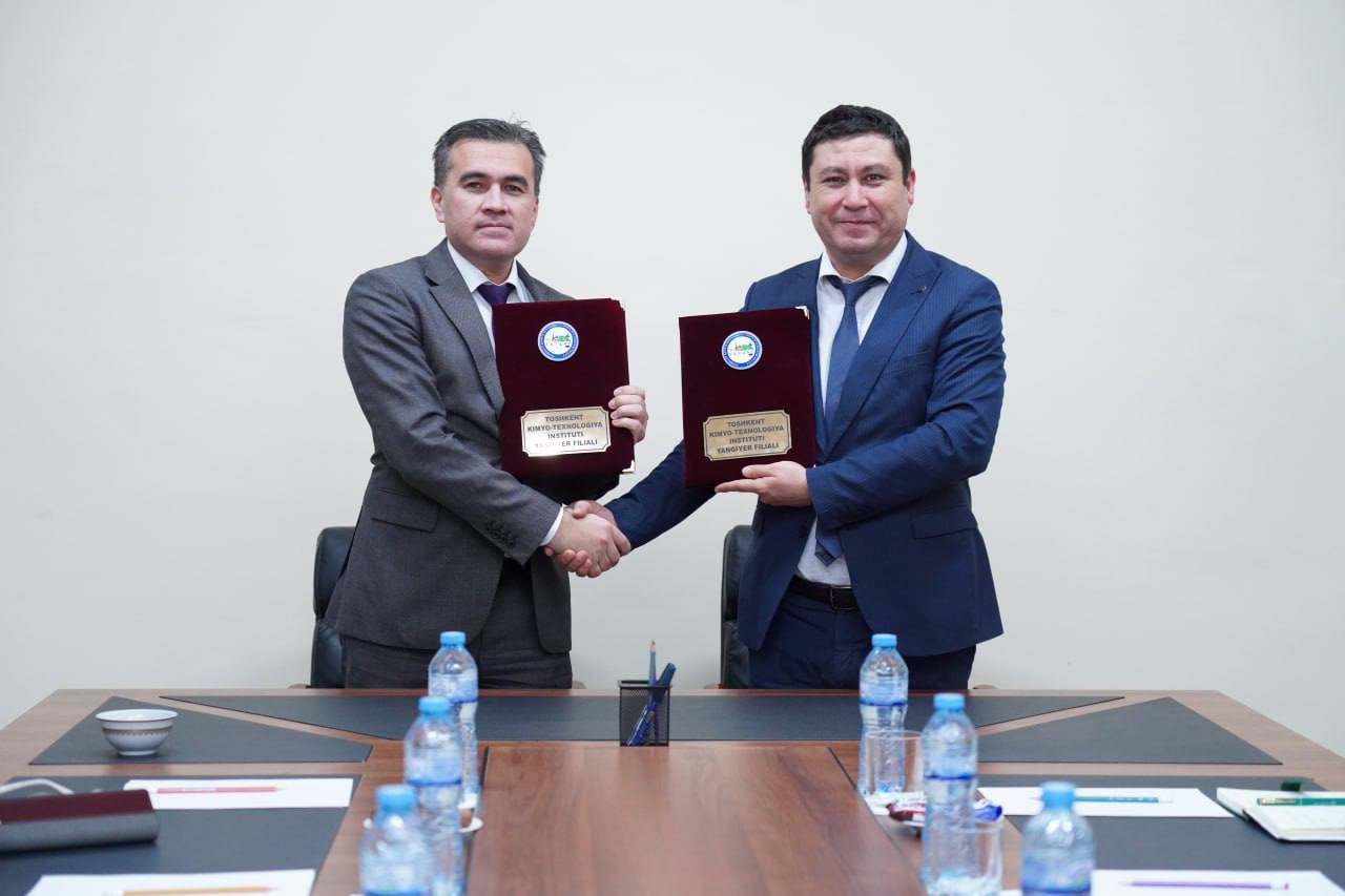 Toshkent arxitektura-qurilish universiteti  Toshkent kimyo-texnologiya instituti Yangiyer filiali bilan hamorlik memorandumini  imzoladi.