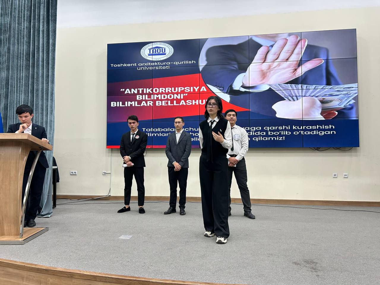 Toshkent arxitektura-qurilish universiteti talaba-yoshlar o’rtasida "Antikorrupsiya bilimdoni" bilimlar bellashuvi bo’lib o’tdi