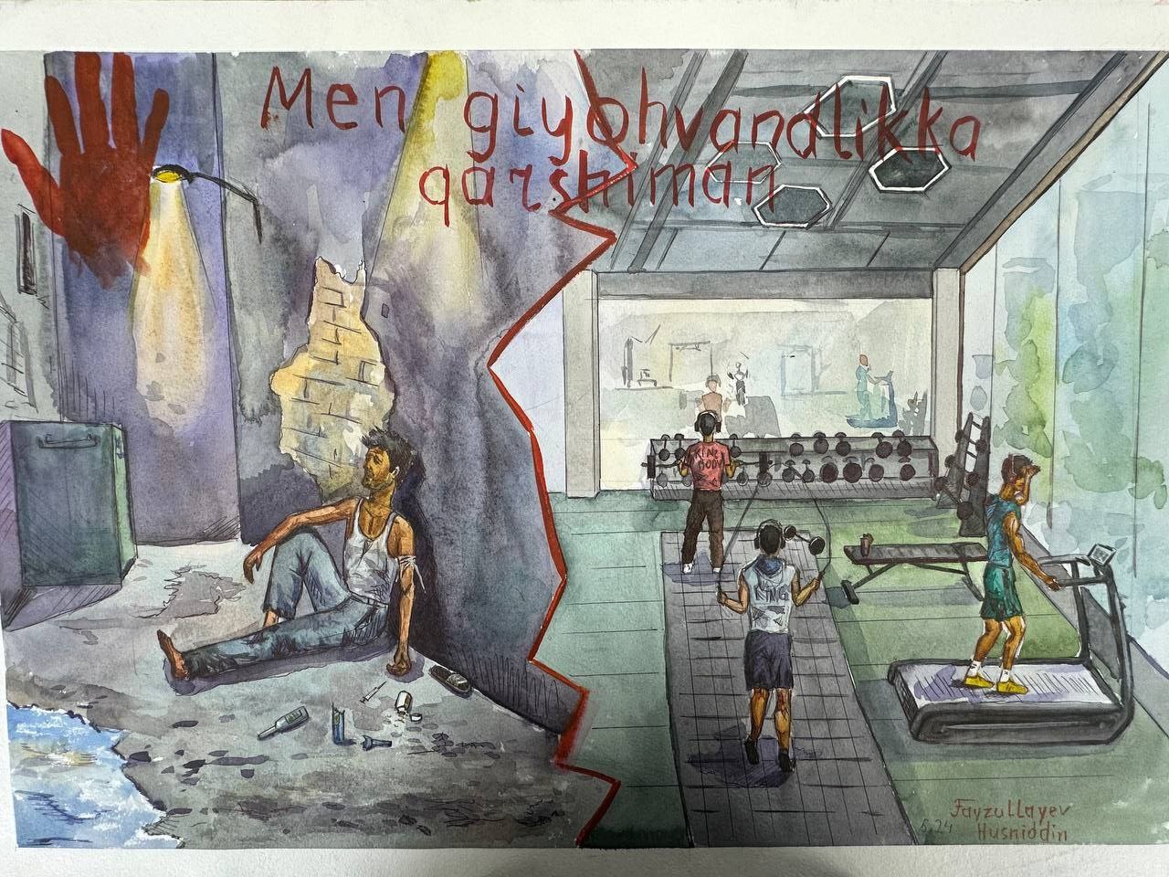 Toshkent arxitektura-qurilish universitetida “Men giyohvandlikka qarshiman!" mavzusida adabiyot yoʻnalishi, tasviriy va amaliy san'at yoʻnalishi boʻyicha tanlov iqtidorli talaba-yoshlar o’rtasida bo‘lib o‘tdi