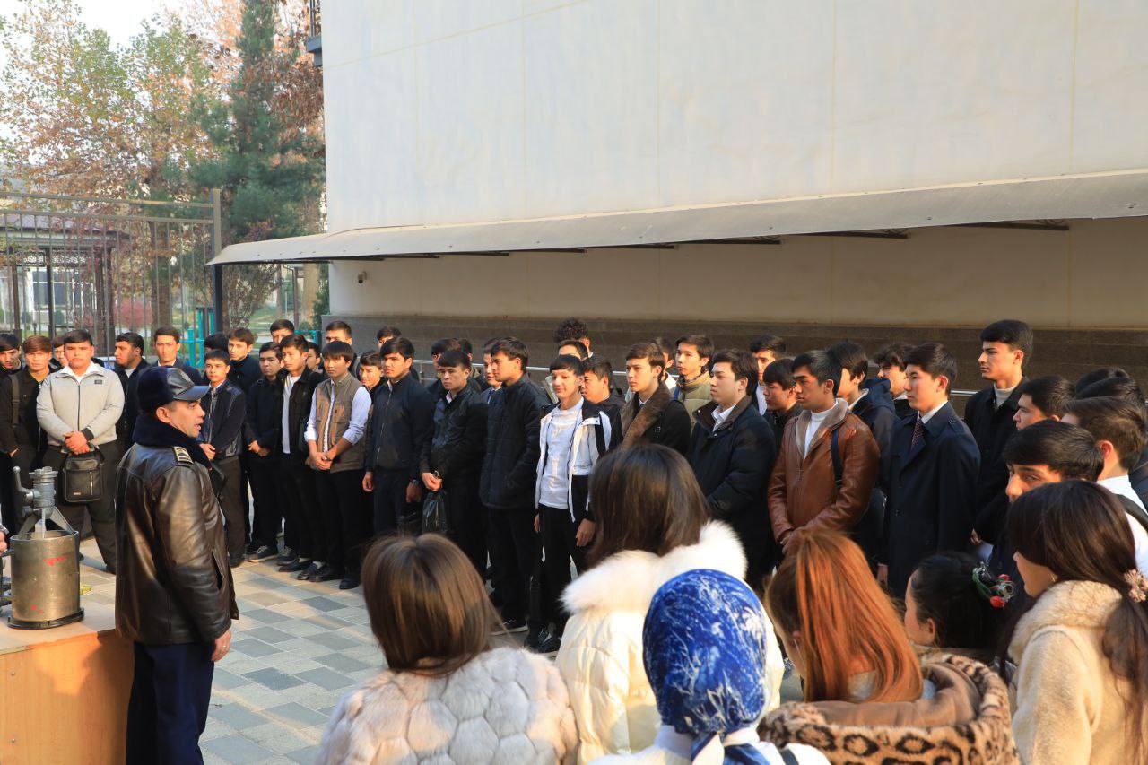 Toshkent arxitektura-qurilish universitetida is gazidan zaharlanishning oldini olishga bag‘ishlangan nazariy va amaliy mashg‘ulot o'tkazildi